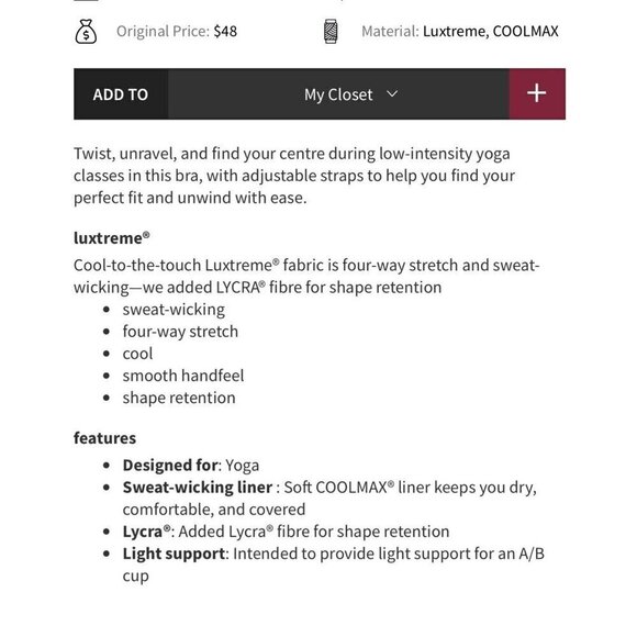 Lululemon deeper breath bra, black/white stripes, Size 10 J139 - Picture 3 of 9